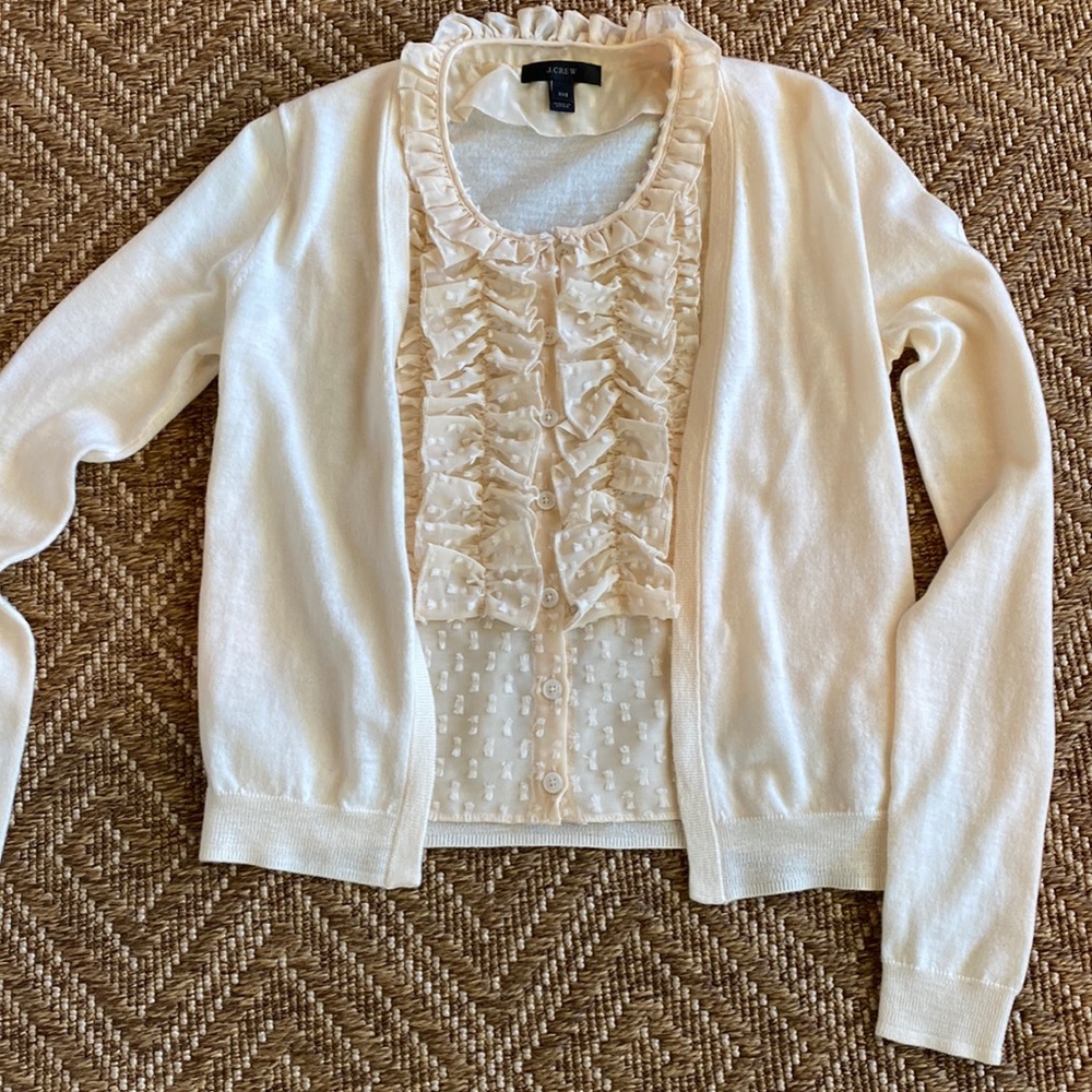 Jcrew merino wool sweater with built in blouse.